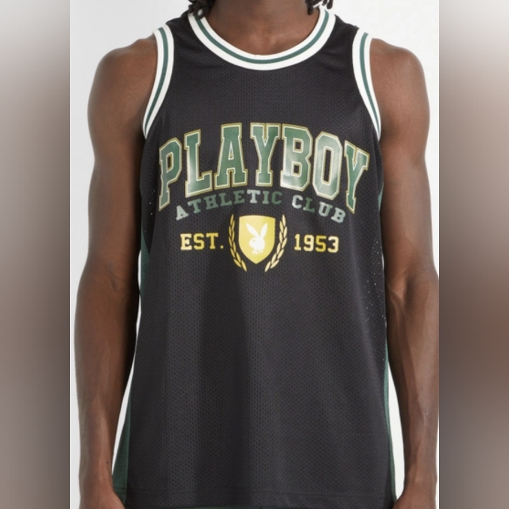 Playboy athletic club graphic basketball jersey black size M/L